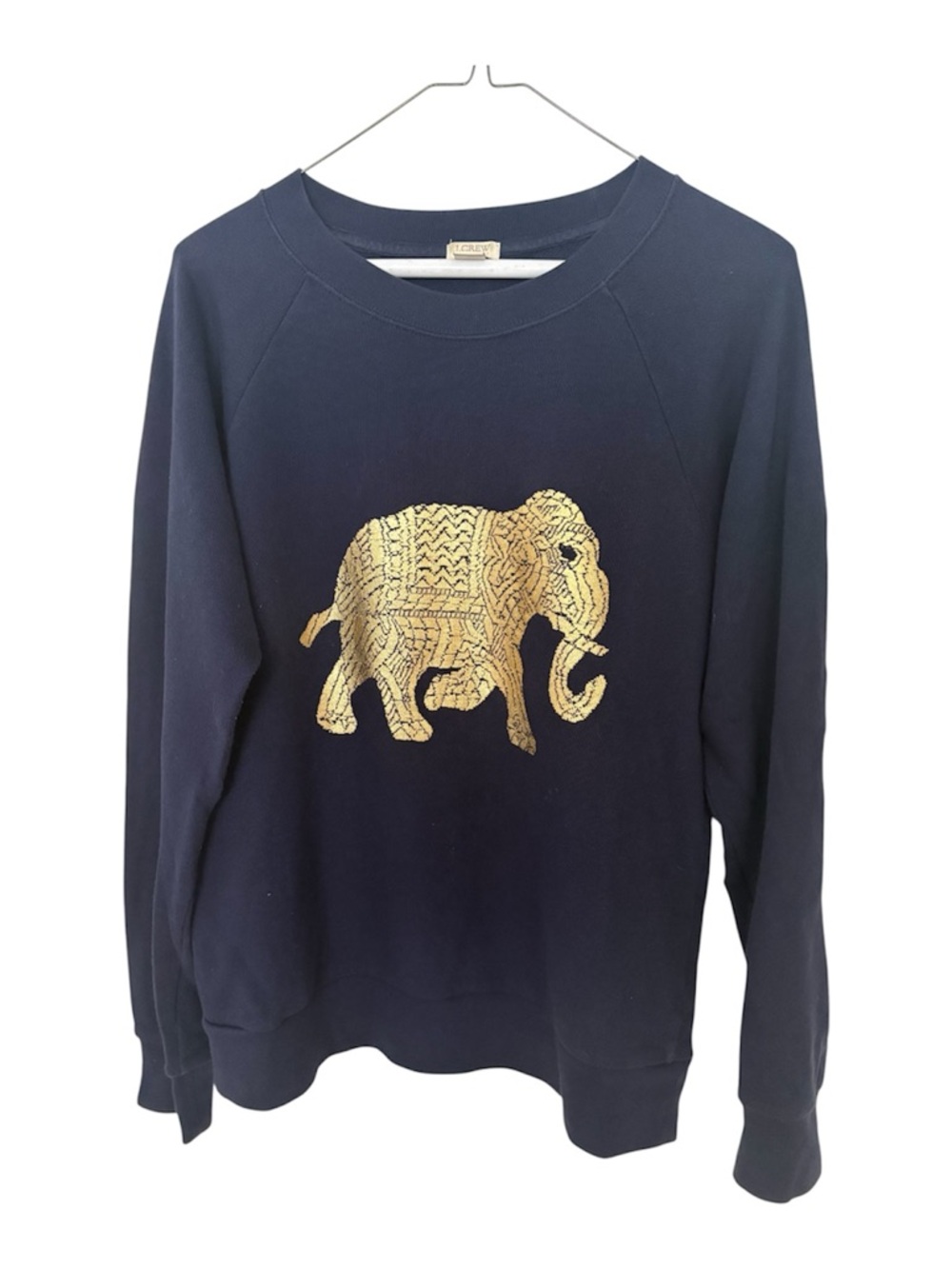 J. Crew Factory cotton sweatshirt Elephant Motif Sz M